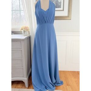bridesmaid dresses maidstone Wedtrend Women Eucalyptus V-Neck Ruched Open Back Long Chiffon Bridesmaid  Dress with Slit  WEDTREND
